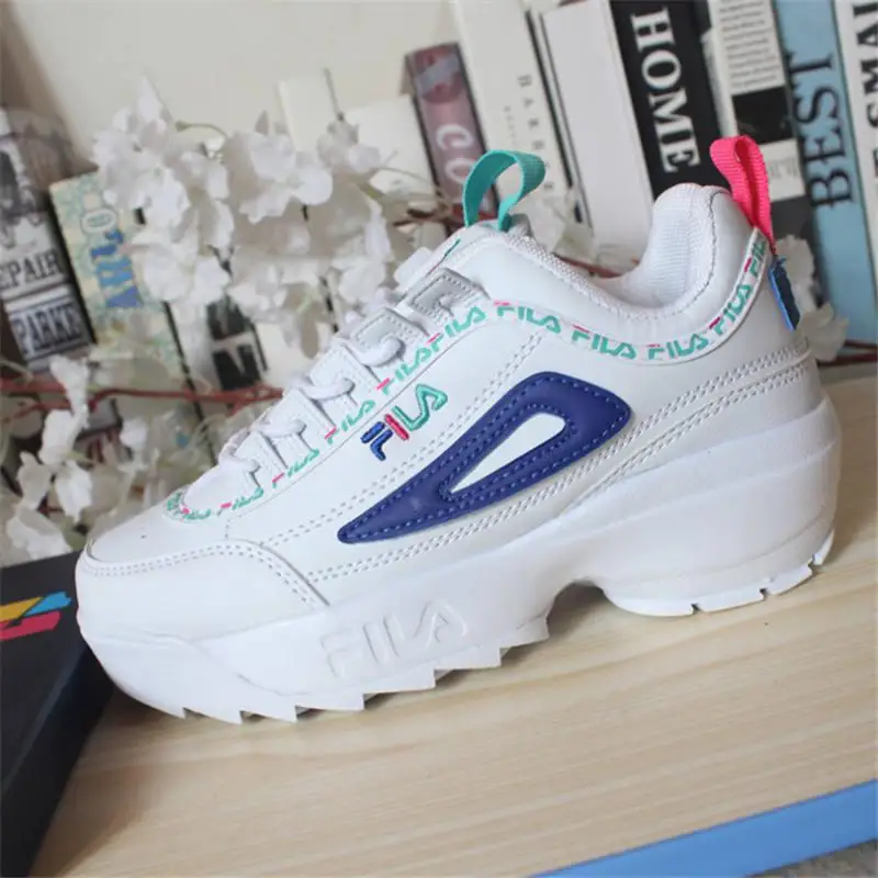

FILAS Disruptor II 2 Outdoor Men and Women Sneakers Running Shoes White Summer Increased Athletic zapatos filas mujer