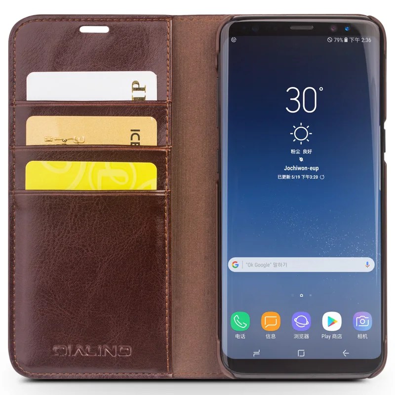 QIALINO кожаный чехол для samsung Galaxy S8 S8 плюс натуральная кожа сумка флип бумажник ультра тонкий чехол для samsung S8 s8 плюс