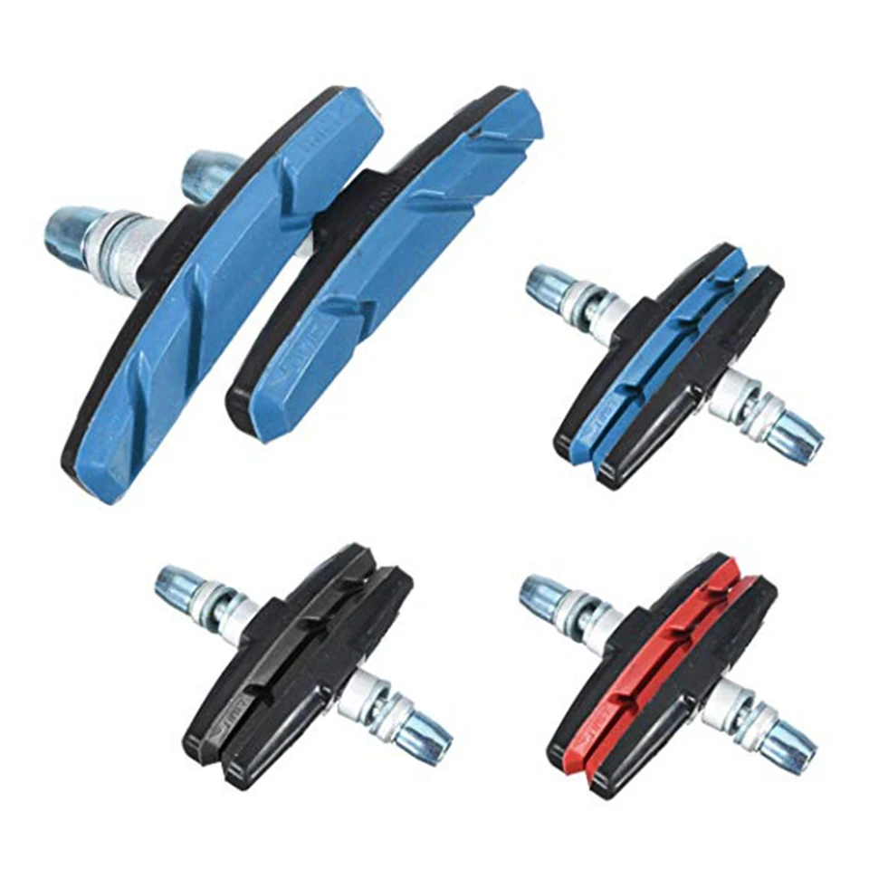 2PCS Bicycle mountain brake V-brake pads with mud trough silent bicycle brake pads road bike rubber sheet Replaceabl brake pads bike brake pads