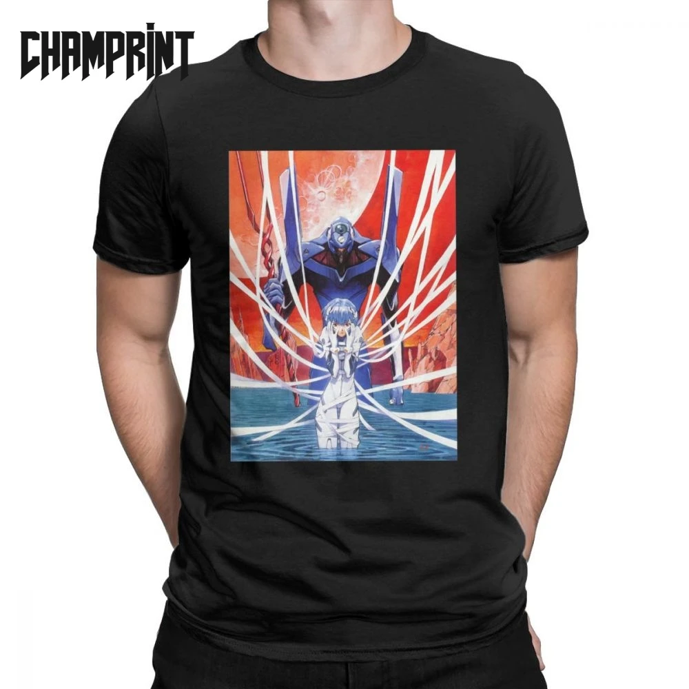 NewType Rei Мужская футболка Eva Neon Genesis Evangelion креативные футболки с коротким рукавом и круглым вырезом футболки из чистого хлопка 6XL одежда