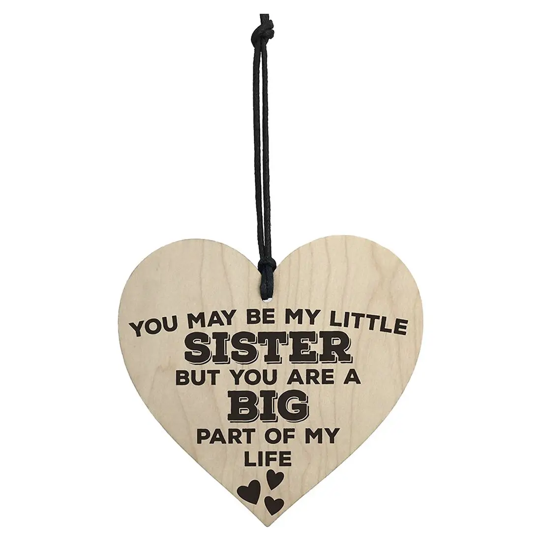 

HOT SALE Little Sister Big Part Of My Life Wooden Hanging Heart Plaque Sister Love Sign