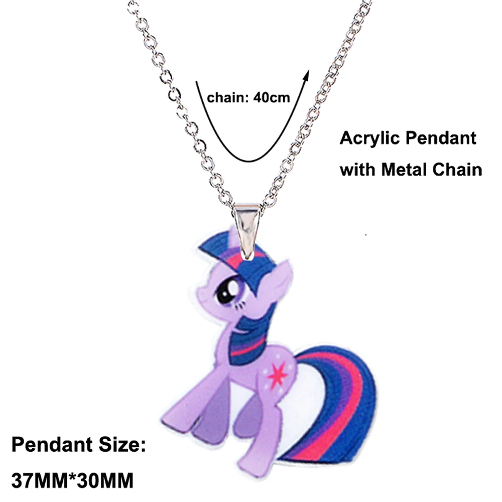 Menglina Fashion Cartoon Horse Necklace Kawaii Little Horse Charm Acrylic Pendant Necklace For Little Girls Children's Jewelry