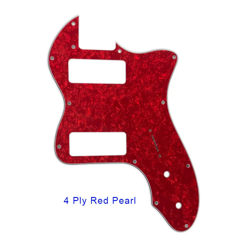 Запчасти для гитары Pleroo-для классической серии '72 Telecaster Tele Thinline Guitar pickguard Scartch Plate с пикапами Humbucker P90 - Цвет: 4Ply Red Pearl