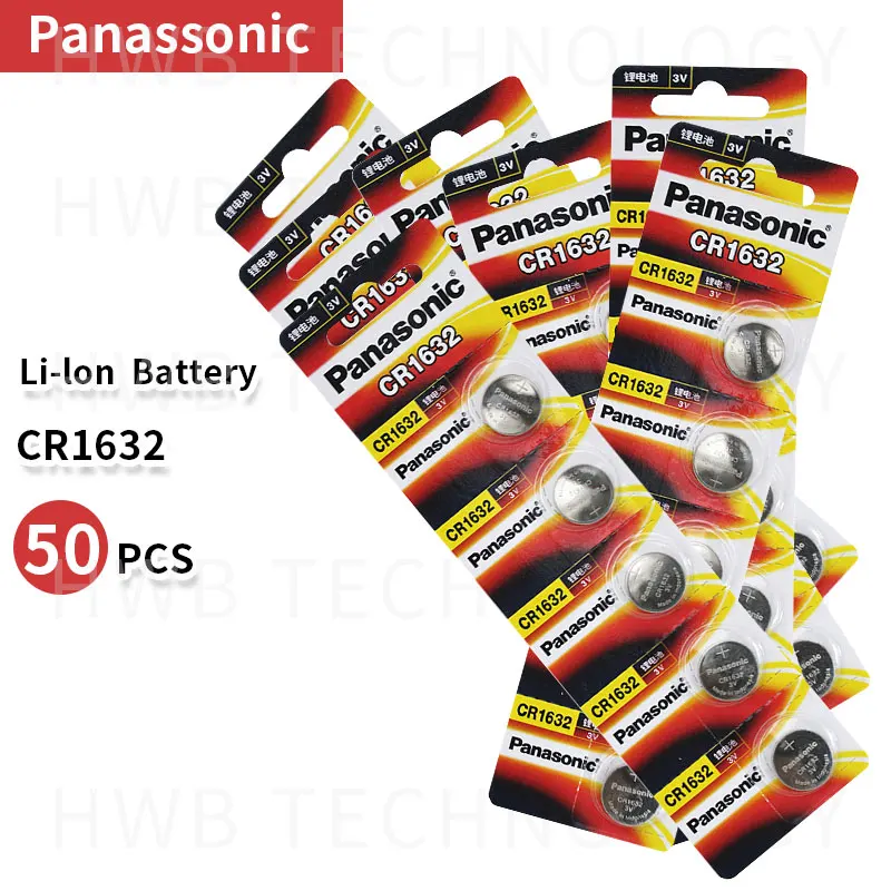 50X PANASONIC CR1632 1632 DL1632 3V литиевые батареи кнопки сотового монета батарея
