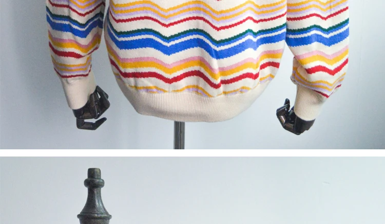 Европейский женский толстый теплый пуловер, свитера, зимние вязаные Джемперы, Топ высокого качества, свободный цветной женский свитер с волнистым узором