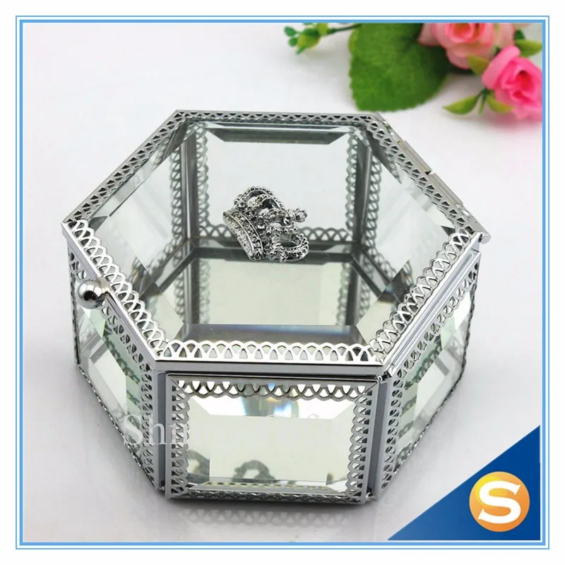 Silver color glass jewelry box (6)
