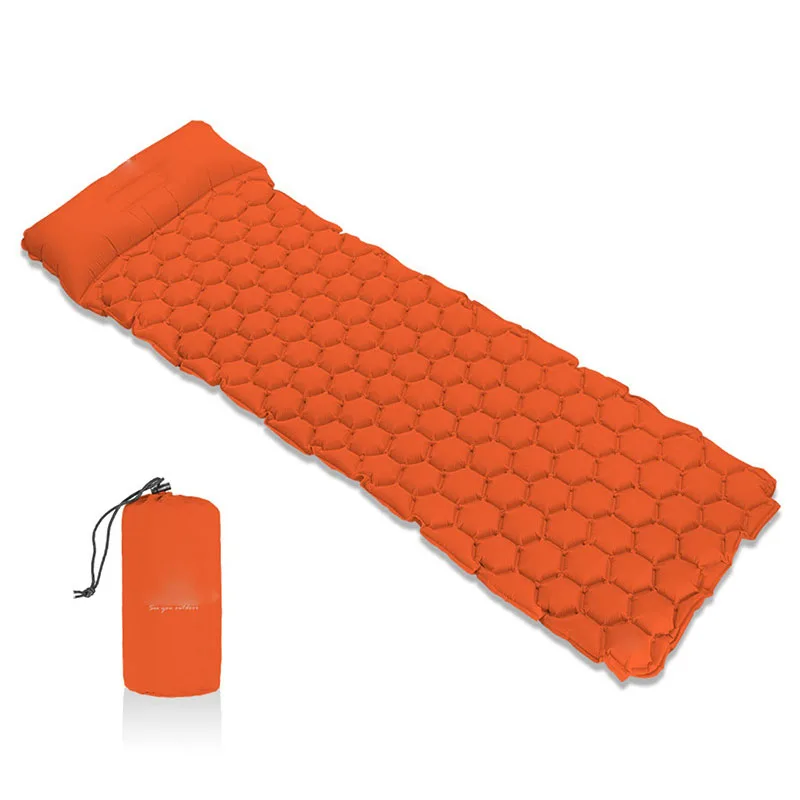 

Outdoor Inflatable Cushion Sleeping Bag Mat Fast Filling Air Moistureproof Camping Mat With Pillow Sleeping Pad