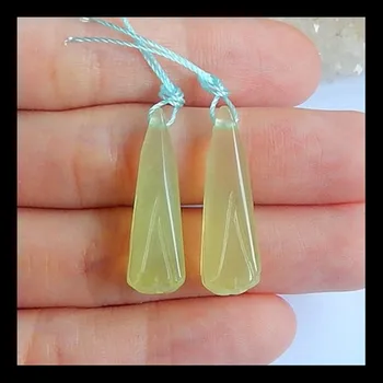 

Nephrite Jade Carved flower Gemstone earring bead,27x8mm,4.2g