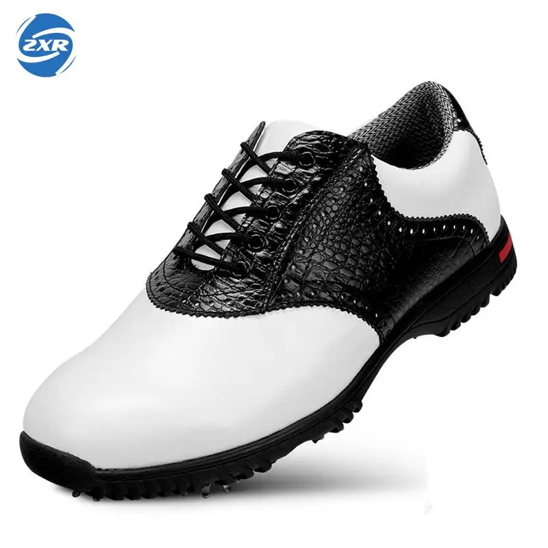 

New Golf Shoes Men's Sports Broken Nails Slip Genuine Leather Comfortable Waterproof Breathable Stitching Men's Golf Shoes