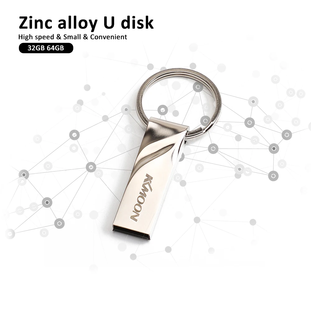 KKMOON CW10292 цинковый сплав USB флеш-накопитель водонепроницаемый накопитель 32 ГБ/64 ГБ USB 2,0 флеш-накопитель с кольцом для ключей