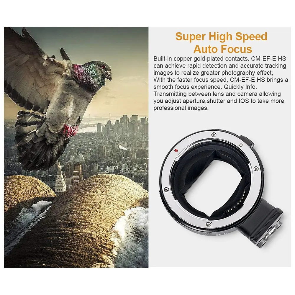 Commlite CM-EF-E HS быстрее адаптер с автофокусом для объектива USM Canon EF/EF-S объектив sony E-Mount DSLR камер Камера A9 A7RIII A7 A6000 A6300 A6500