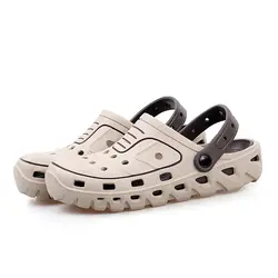 2018 Летняя мужская обувь пляжные шлепанцы Модные дышащие садовые сандалии мужские Тапочки