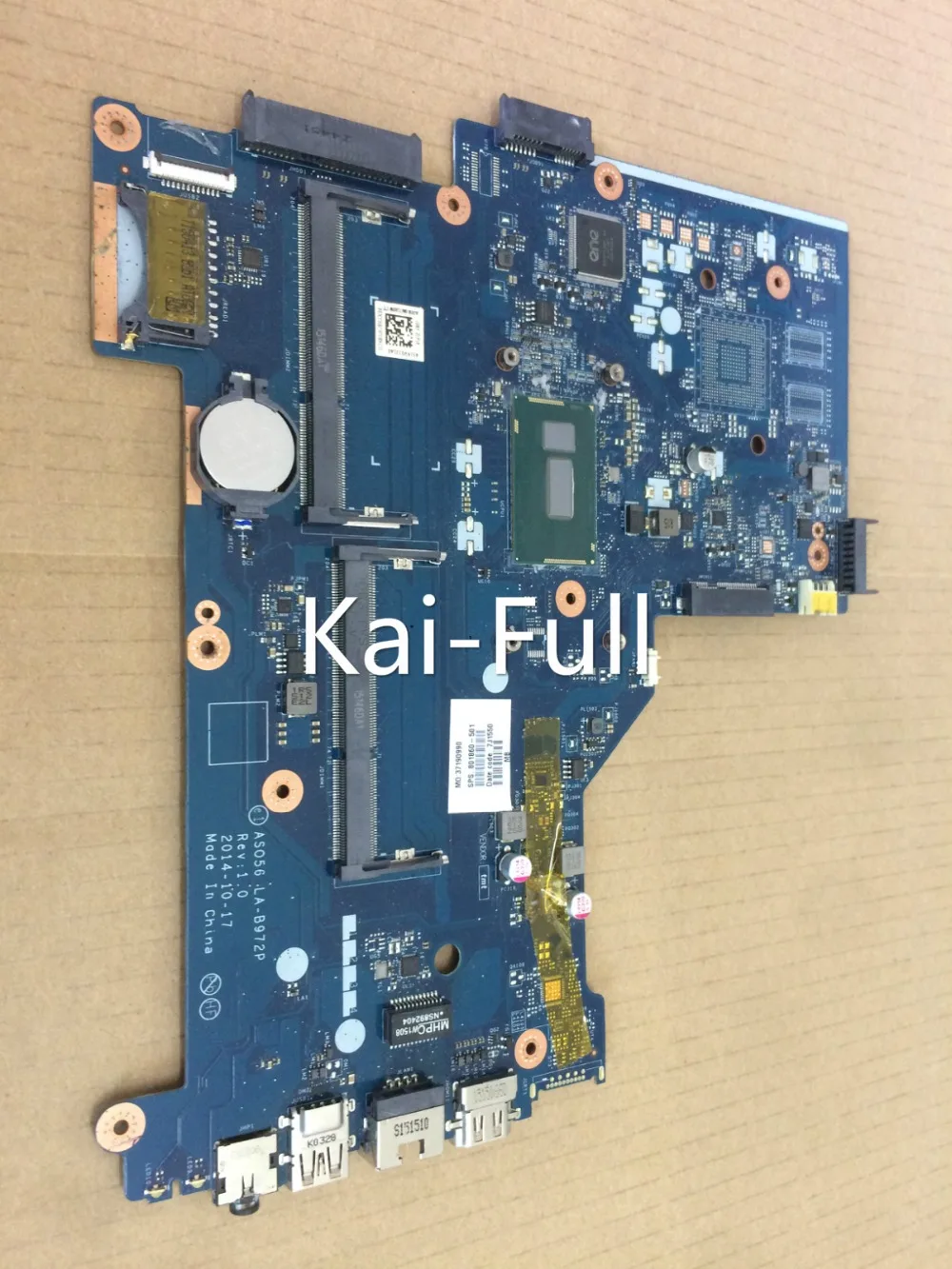 Kai-Full для ноутбука hp 15-R210DX 15-R материнская плата AS056 LA-B972P DDR3L 801860-501 SR23Z с процессором i3-5010U