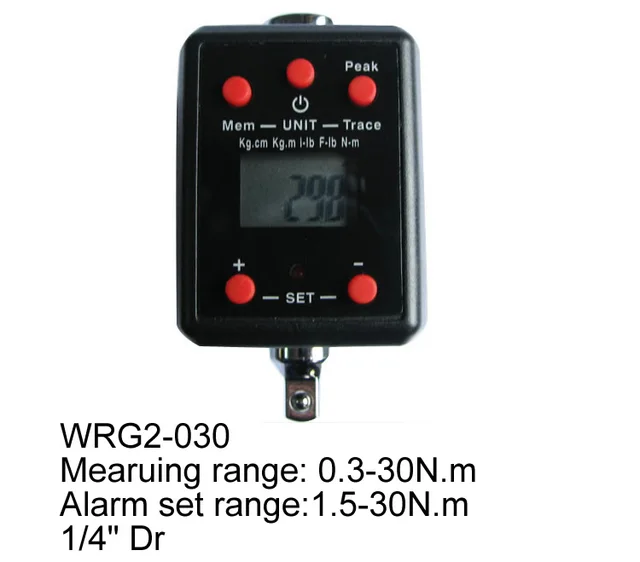 WRG2-030 0.3-30Nm Roeam 1/4 Drive Digital Torque Adapter High Precision 6 Rang Series Covering 1.5-1000Nm WRG2-030 0.3-30Nm Roeam 1/4 Drive Digital Torque Adapter High Precision 6 Rang Series Covering 1.5-1000Nm