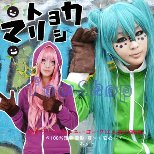 Аниме Vocaloid Матрешка Мику Лен Рин ГУМИ косплей костюм Толстовка куртка унисекс пальто на молнии с капюшоном Толстовка