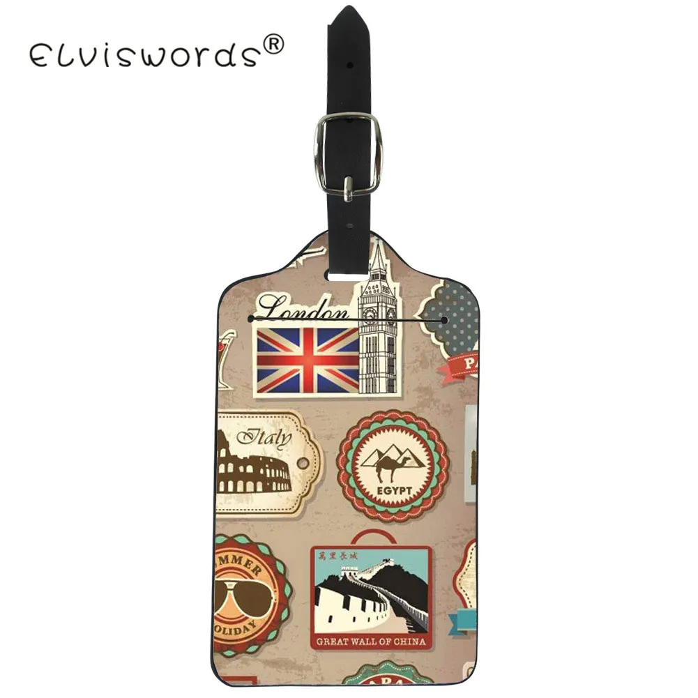 ELVISWORD Vintage Travel Accessories landscape Print Luggage Tag ID