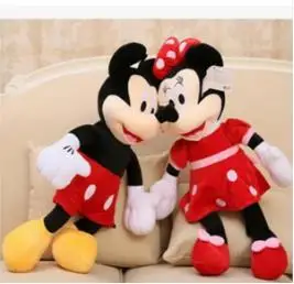 Red minnie Mickey 2 шт./партия, 40 см, горячая Распродажа, высокое качество, новая милая плюшевая игрушка в виде мыши, кукла Минни, подарки на Рождество, день рождения для детей - Цвет: Red minnie Mickey