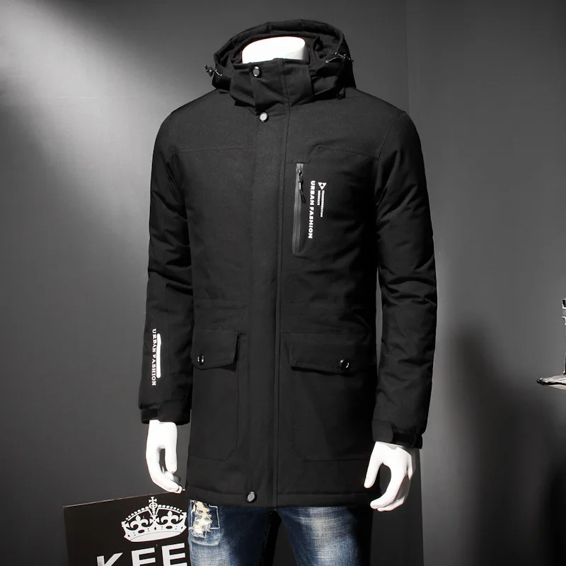 Новые Большие размеры 8XL 7XL 6XL одежда на Хлопчатобумажной Подкладке парки брендовая мужская одежда теплые зимние мужские зимняя куртка качество зимняя куртка - Цвет: black