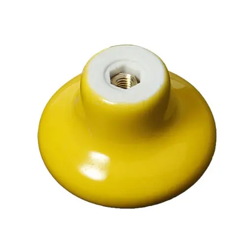 

Promotion! 2pcs Yellow Round Ceramic Cupboard Knob Drawer Cabinet Pull Handle L