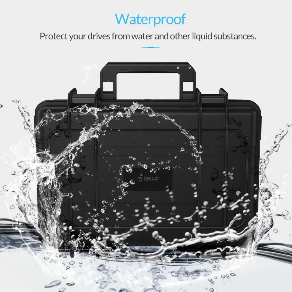 Funda protectora de disco duro ORICO 20-bay de 3,5 pulgadas con resistente al agua a prueba de polvo a prueba de golpes almacenamiento y protección HDD (PSC-L20) - 2