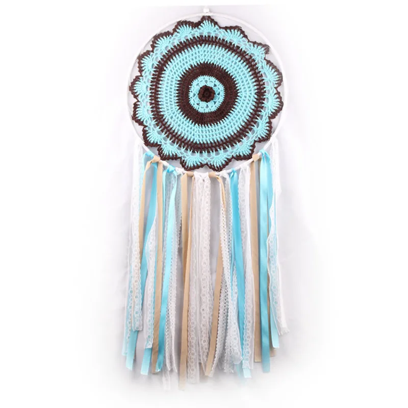 

Dream Catcher Dentelle Handmade Lace Dream Catcher Feather Bead Hanging Decoration Car Home Ornament Gift Blue Dream Catcher