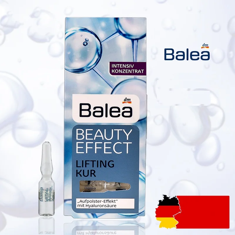 Германия 1 шт. Balea сыворотка с гиалуроновой кислотой beauty Effect Lift Treatment Booster Ampoules эссенция для шеи увлажняющая инъекция