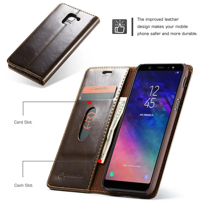 Для Sansung Galaxy J6 чехол J600 старинные автоматические средства вбейте карты чехол для телефона Galaxy J600F SM-J600F сумки Coque