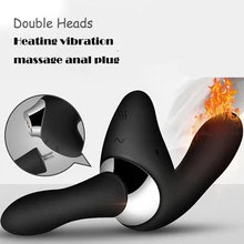 Smart Heating Dual Vibrators Prostate Massager Anal Plug G Spot Vagina Massage Dildo Vibrator Sex Toys for Couples Masturbation