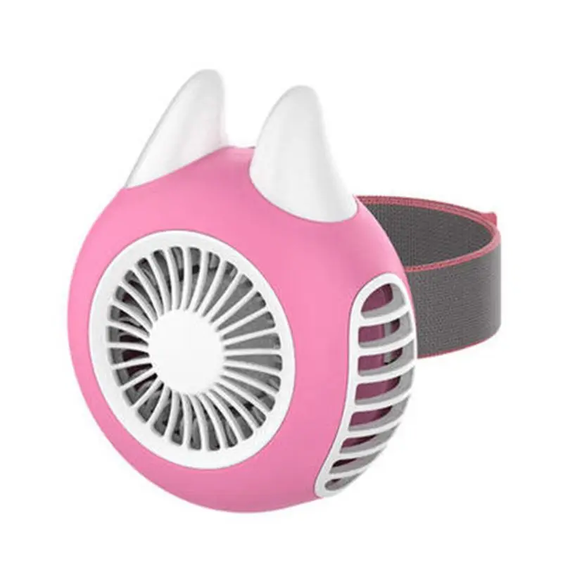 with strap B Мини Портативный USB Перезаряжаемый турбо Настольный вентилятор наружная турбина Электрический охлаждающий вентилятор для студентов дома школьные принадлежности - Цвет: with strap B