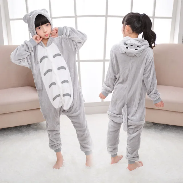 Kigurumi/пижамы с единорогом детские пижамы для мальчиков и девочек, фланелевые детские пижамы, комплект одежды для сна с животными зимние комбинезоны для детей от 4 до 12 лет - Цвет: Многоцветный