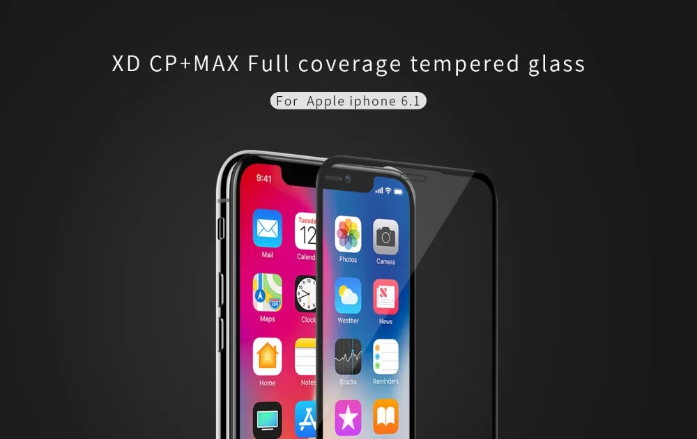 NILLKIN XD CP+ MAX полное покрытие из закаленного стекла для iPhone XR 6,1 ''полноразмерная пленка с круглым краем Защитные пленки для iPhone XS MAX