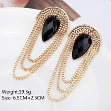 Элегантные благородные акриловые Кристальные серьги-гвоздики для женщин кисточка золотого цвета серьги ювелирные изделия сережки Brincos Brinco