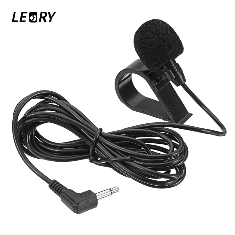 

LEORY Mini Car Lapel Lavalier Microphone 3.5mm Jack Wired Mono Clip Microphone Clip-on Mic For Car GPS Voice Microphones