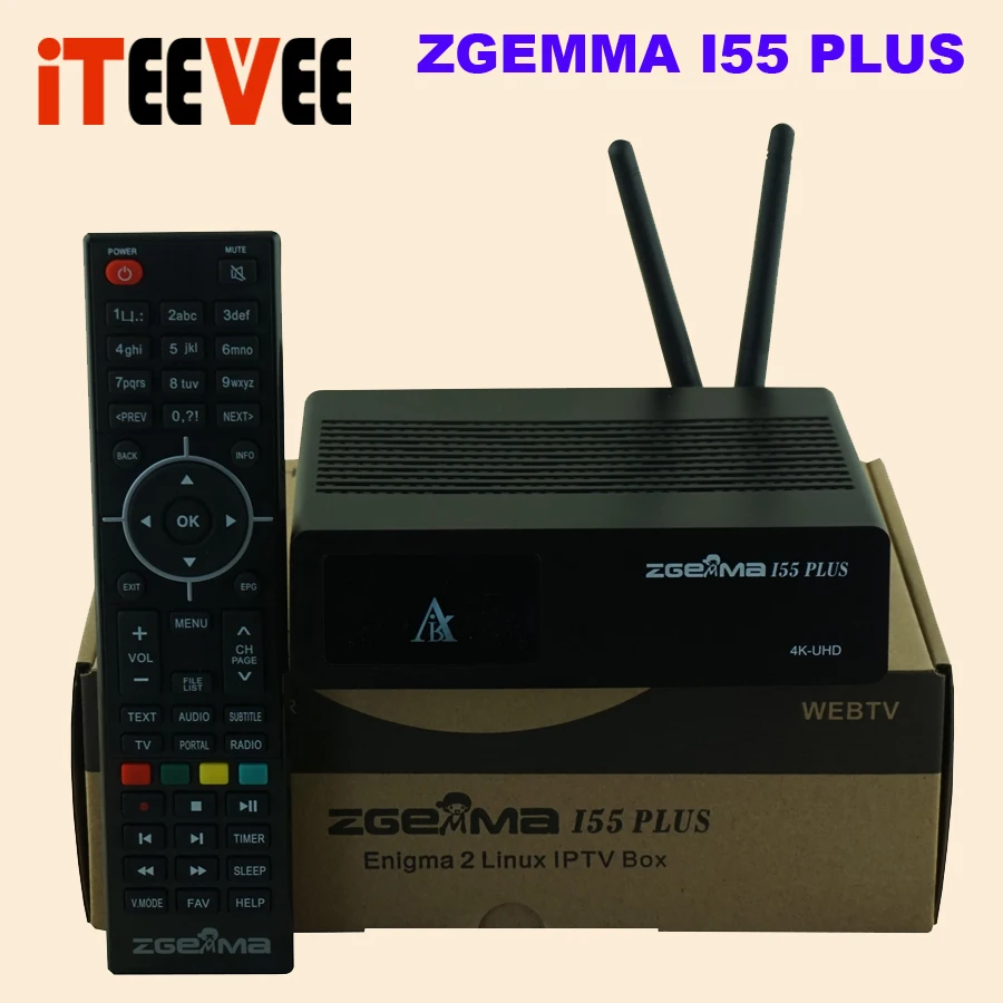 Zgemma i55 plus 4 K телеприставка IPTV с 300HMz встроенный ptv Сталкер Linux операционная система ARM процессор с 1500 МГц четырехъядерный 2 шт