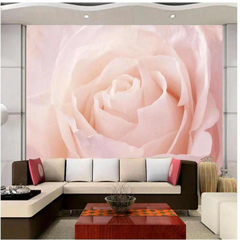 Custom-Photo-Wallpaper-Stereo-Large-Murals-Big-pink-roses-artistic-living-room-sofa-bedroom-flash-silver