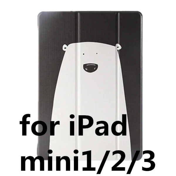Морская выдра Чехол для iPad Air 2 Air 1 чехол 9,7 Funda Tri-FoldPu кожаный смарт-чехол для iPad 2/3/4 mini 1 2 3 4 5 Чехол - Цвет: big white bear