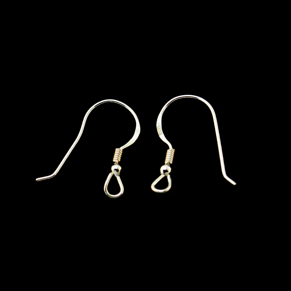 Hot Fashion Genuine 925 Sterling Silver Fish Hook Ear Findings earring