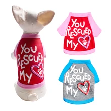 Футболка для собак с буквенным принтом сердца, реглан, хлопковая тонкая одежда для собак на весну и лето, одежда для щенков, футболка с котом, размер Xs-L