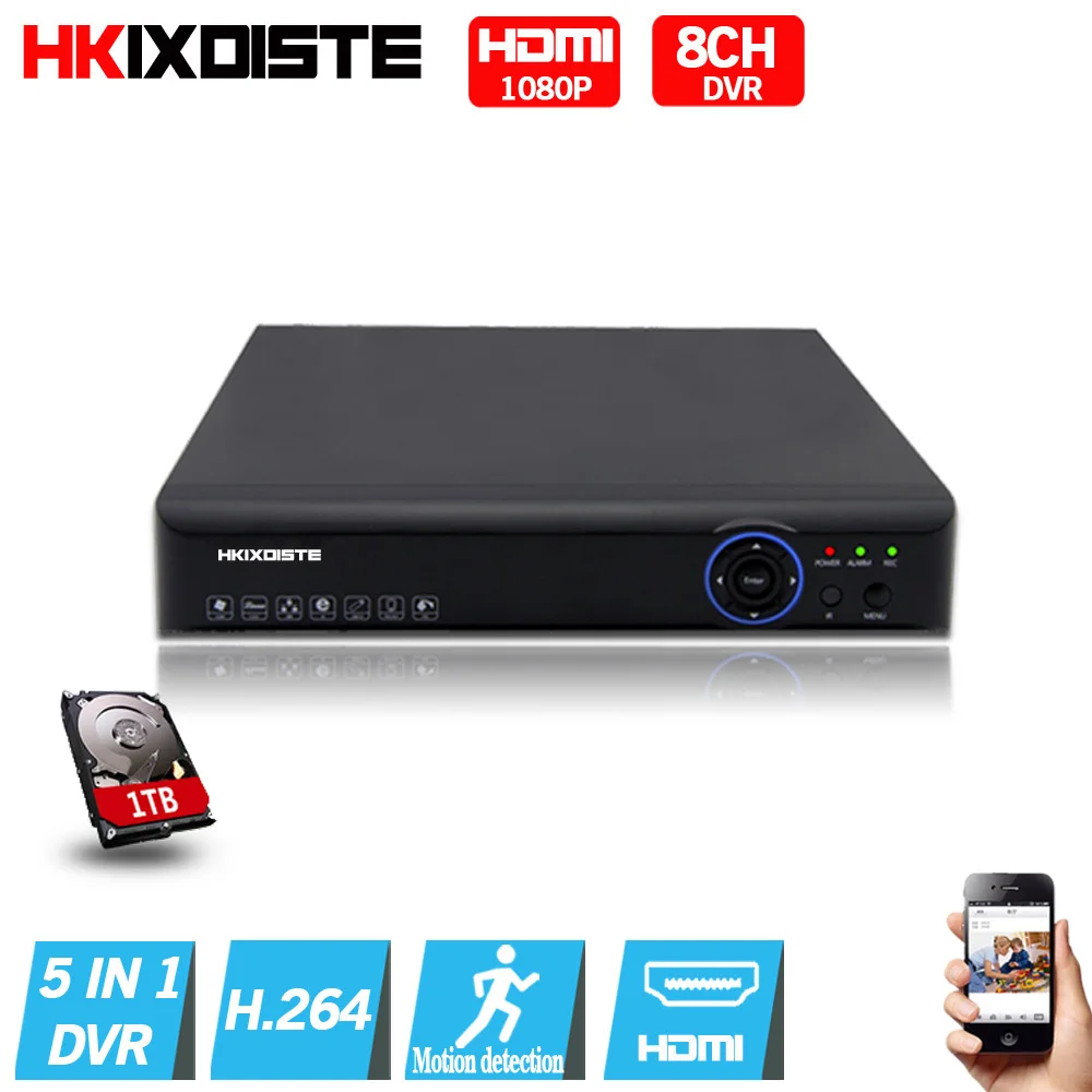 

HD CCTV DVR 8ch AHD 1080N surveillance DVR NVR 8 channel AHD-NH HDMI 1080P security standalone 3G WIFI DVR video recorder