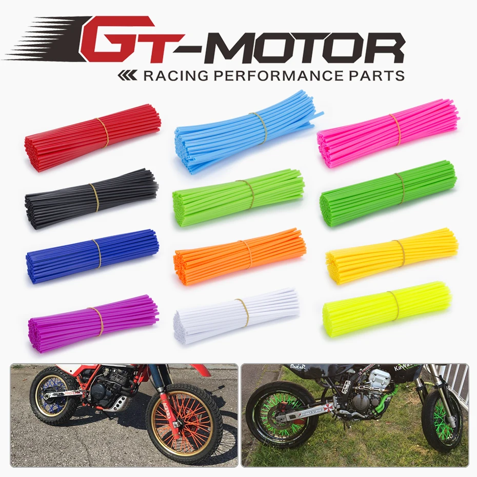 GT Motor Universal 72piece Motorcycle Wheel Rim Spoke Skins Covers Wrap