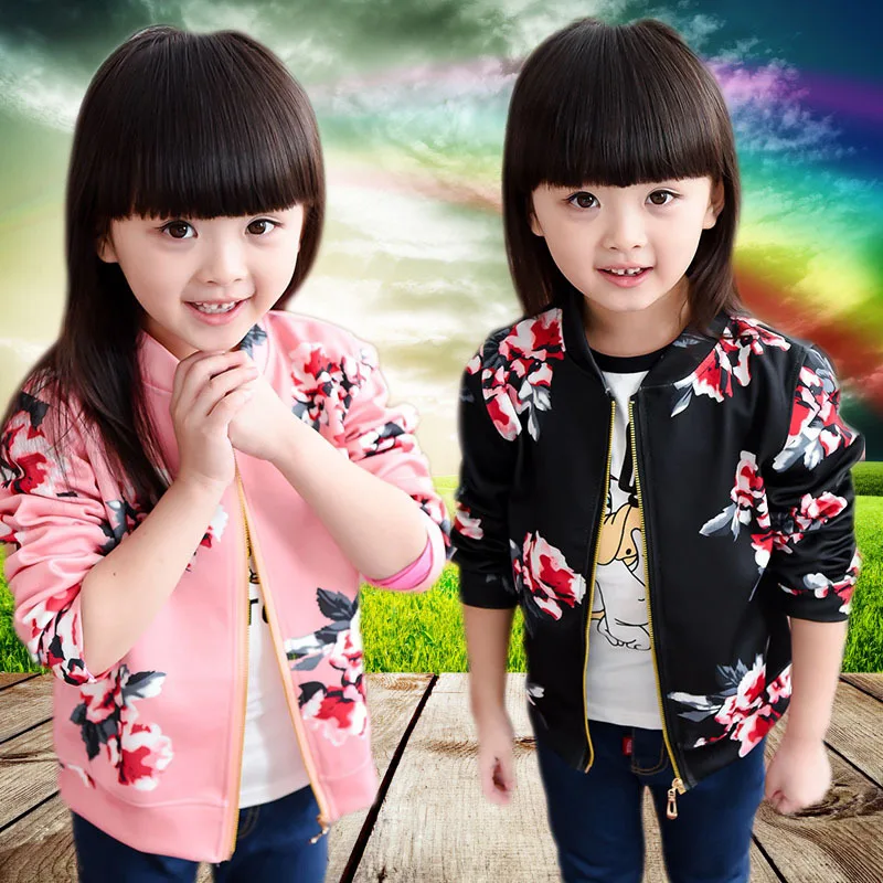 

Children's Wear, Girls' Coats, Spring And Autumn, Casual Wear, Long Sleeves, Zippers, Fashion jackets.