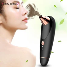 Вакуумный Электрический пылесос для удаления угрей, для лица, носа, ПОР, пылесос для удаления угрей с 3 головками, теплая вибрация, гальванический ион