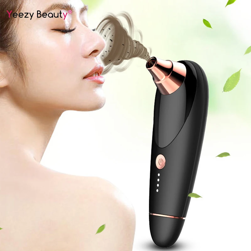 

Blackhead Remover Vacuum Electric Facial Nose Pore Vacuum Cleaner Blackhead Extractor with 3 Heads Warm Vibration Galvanic Ion-