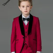 Страница мальчик цветок Костюмы на свадьбу для мальчиков детский смокинг для жениха Детские костюмы вечерние 4 шт костюмы