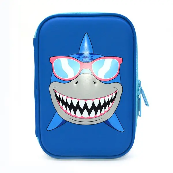 Pencil Case School EVA Trousse Scolaire Stylo Box Cute Unicorn Kawaii Astucci Estuches Lapices Etui Pennen Girls Stationery - Цвет: Blue shark