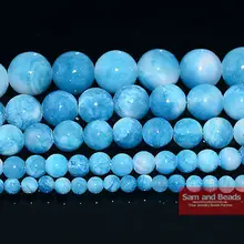 Натуральный камень Специальный Синий Ларимар круглый бисер для изготовления ювелирных изделий нить 1" 4 6 8 10 12 мм выбрать размер BLB01