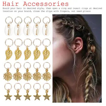 

80pcs Hair Braid Jewelry Polished Multiple Hard-wearing Easy to Use Cuffs Braid Rings Hair Jewelry Pendants Styling Tools