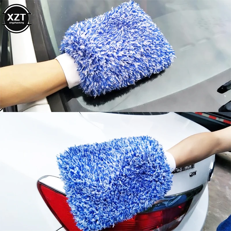Car Cleaning Soft Absorbancy Glove High Density Ultra Soft Easy To Dry Auto Detailing Microfiber Madness Wash Mitt Cloth