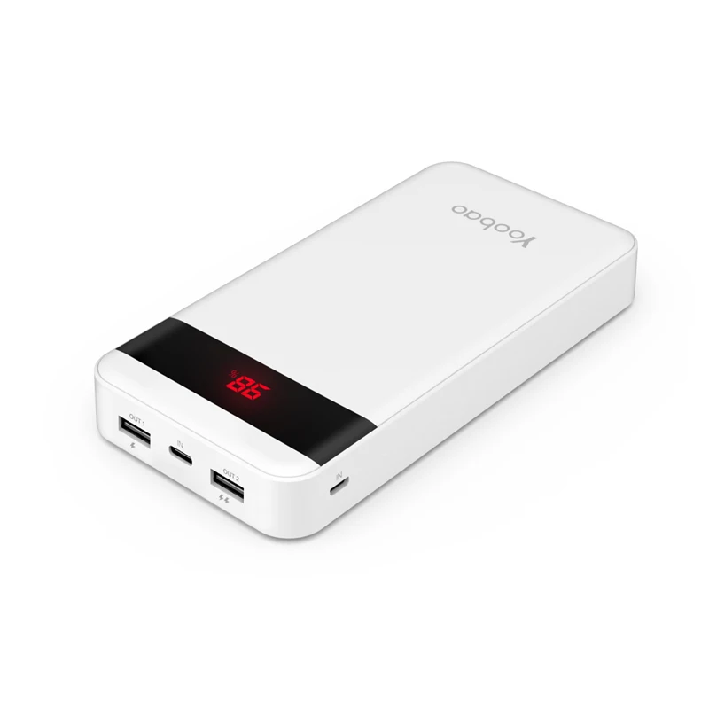 Yoobao Quick Charge 3,0 power Bank 20000 мАч для Xiaomi Mi 2 USB power Bank портативный внешний аккумулятор Pover Bank для iPhone 7 6 5 - Цвет: White