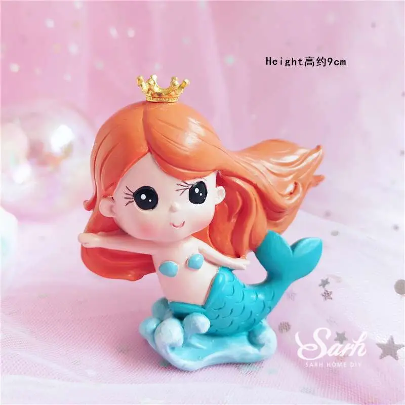 Crown mermaid Корона, украшение в виде русалки, рыбий хвост, корпус, лазер, Серебряный Топпер для торта, украшение в виде букв для детского дня рождения, вечеринки, свадьбы, милые подарки - Цвет: Crown mermaid